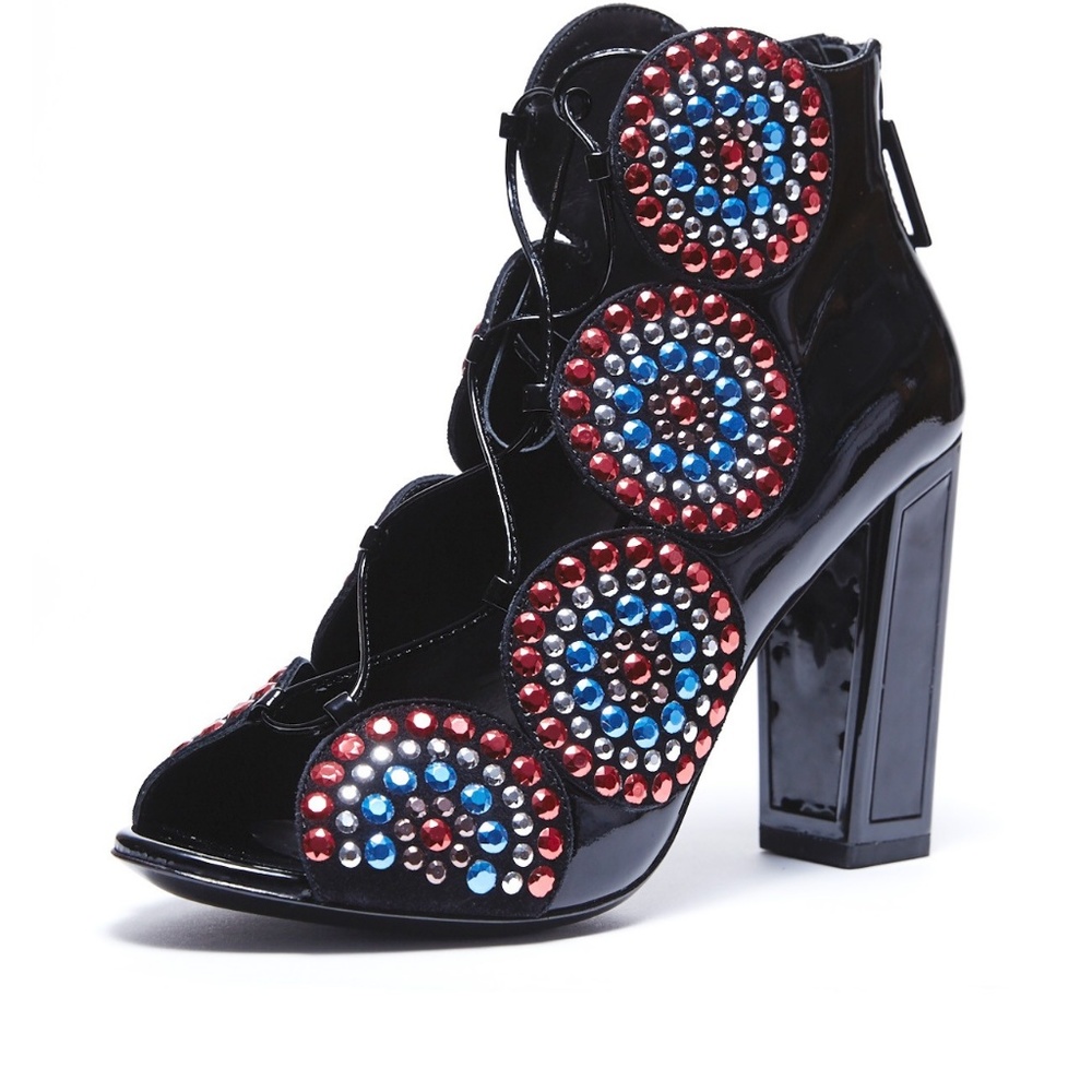 KAT MACONIE Multi Stone Vera Lace-up 4"Block Heel
